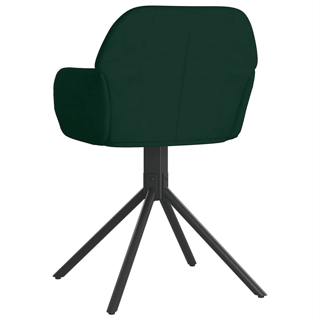 Dining Chairs 2 Pcs Swivel Dark Green Velvet