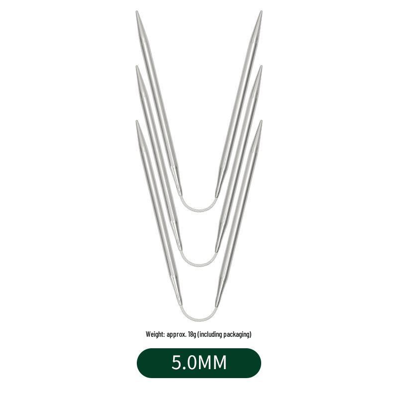 Mini 3-teiliges Rundstricknadel-Set aus Edelstahl - Kurz für Puppen & Pullover