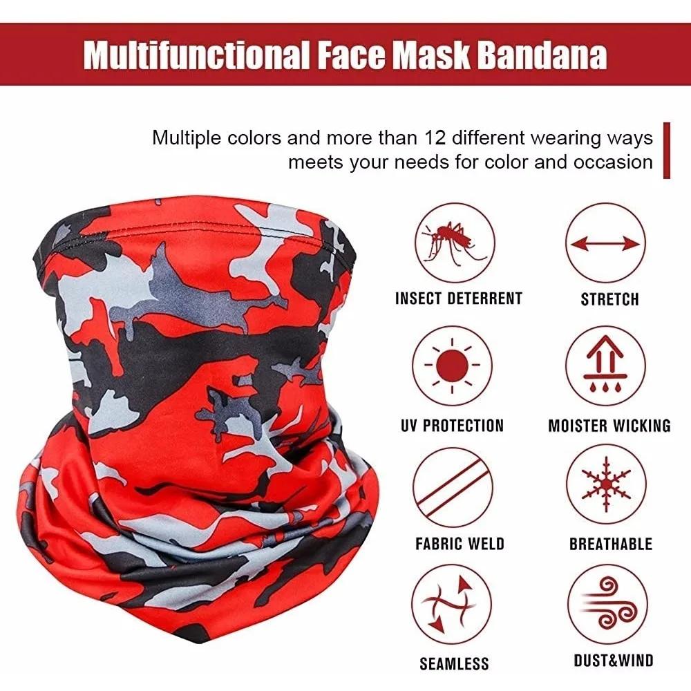 Turbante Multifunzione Sciarpa da Equitazione Bandana da Ciclismo Uomo Donna Copricollo Protezione Solare Seta Ghiaccio Outdoor Pesca Escursionismo Copricapo Maschera