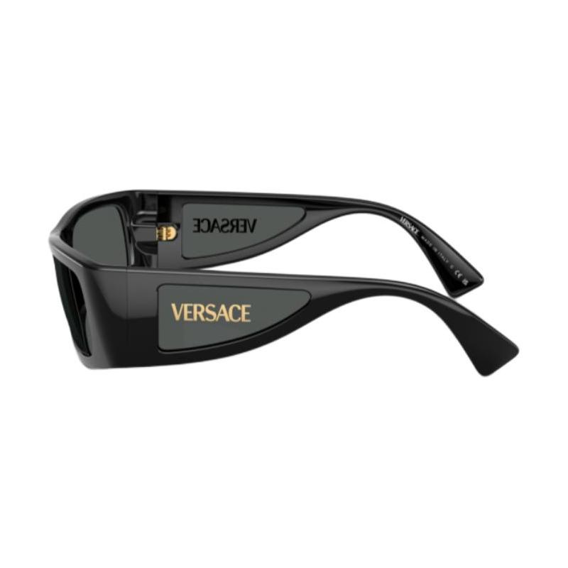 Versace Logo Letter Decoration Rectangular Sunglasses Men's Black 16348892 VE4482-Black 57