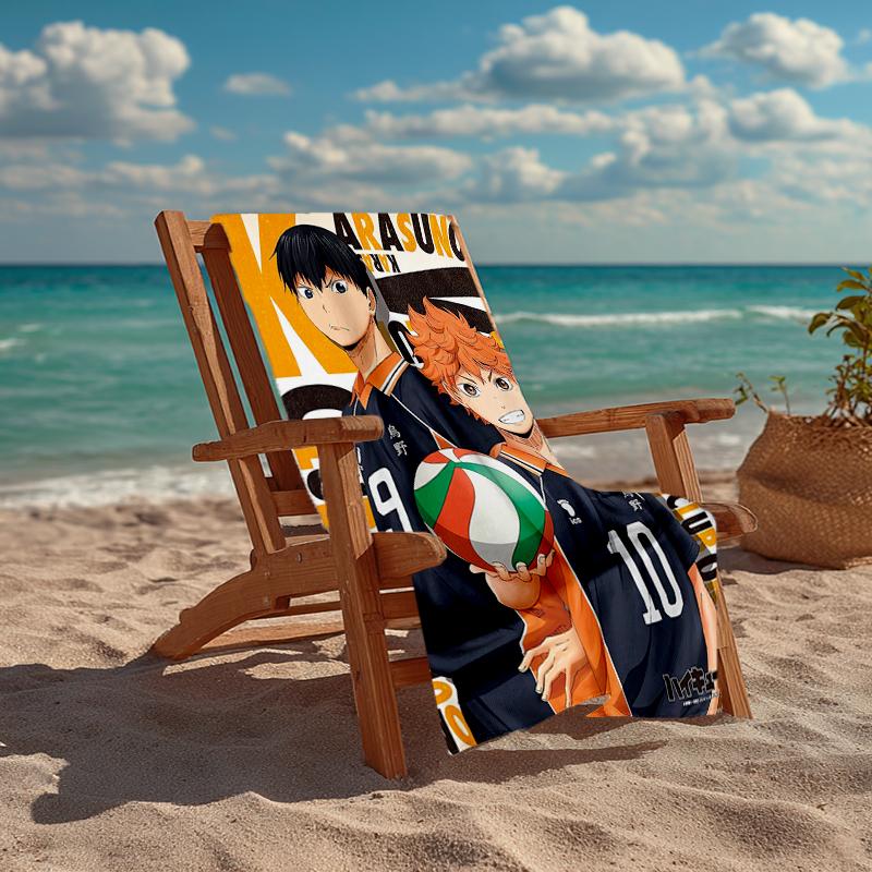 Ultra-Soft Beach Towel with Haikyu Theme,Ideal for Pool - Camping, Diving - Perfect Travel Essential, Vibrant Beach Towel.