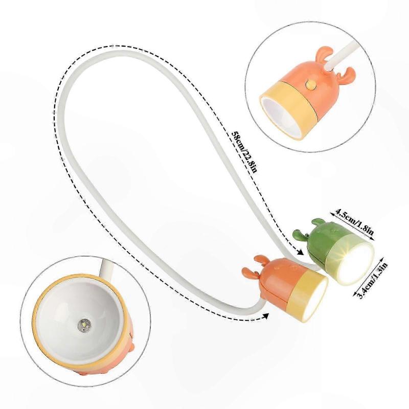 Flexibilní LED světlo na krk pro čtení před spaním, design bez použití rukou s RGB barvami, funkce SOS a časovač