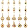PH PandaHall Evil Eye Charm, 20pcs 2 Styles Real 18K Gold Plated Heart/Sun Cubic Zirconia Evil Eye Pendants Halloween Charms with Jump Ring for DIY