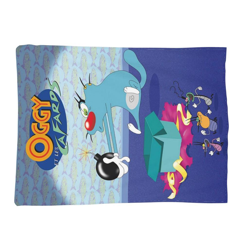 Animation Anime Film Oggy und die Kakerlaken Decke Weich Warm Flanell Überwurf Bettwäsche für Wohnzimmer Picknick Zuhause Sofa