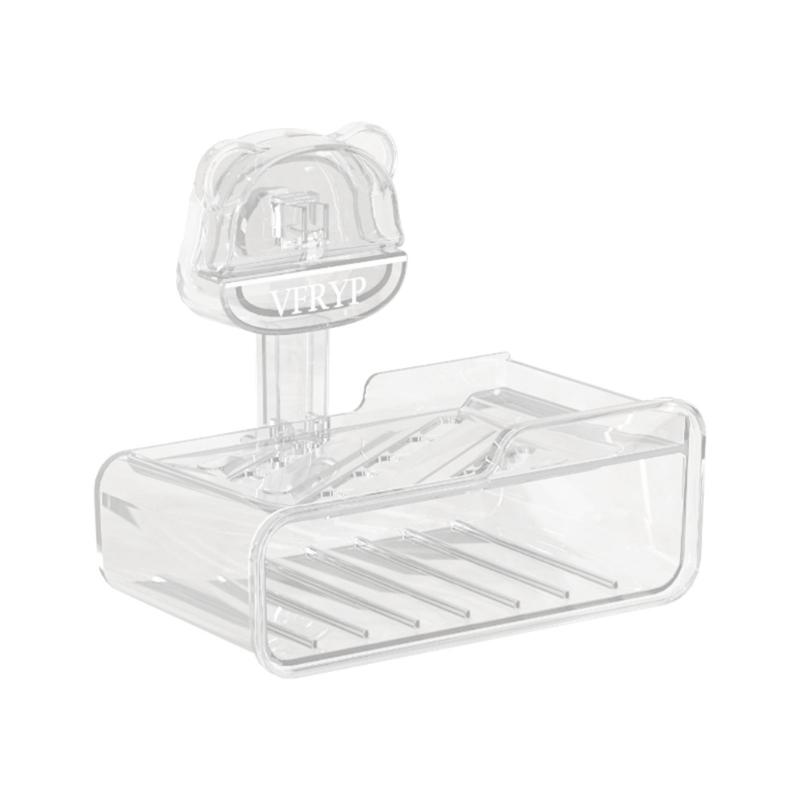 Wall Mounted Suction Cup Soap Holder No Drill Installation Double Layer Drainage Plastic Organizer For Bathroom Kitchen чистый