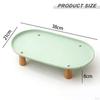 Cat Bowl Holder, Elevated Feeding Stand, Food with Wooden Legs, Easy to Clean, Non-slip, for