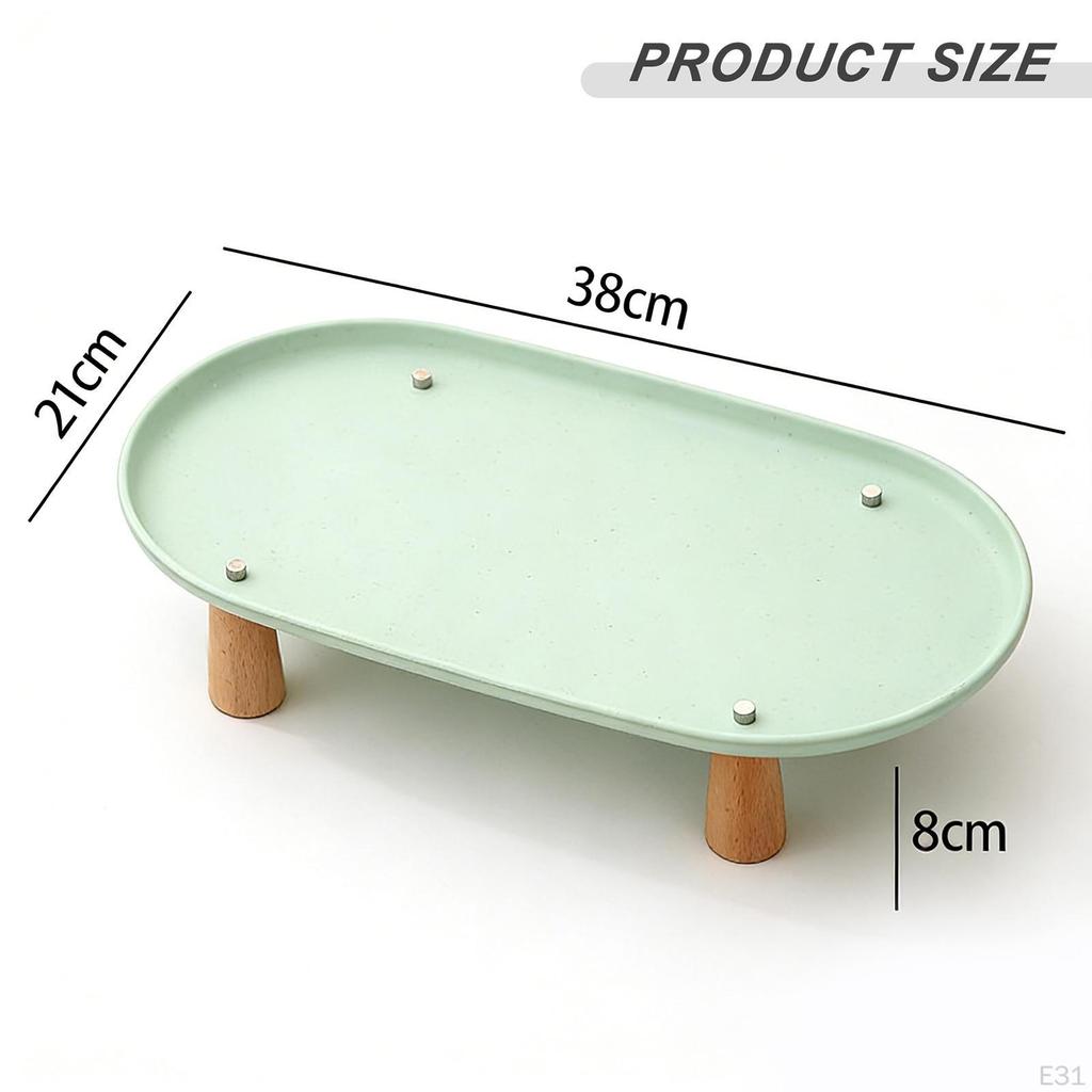 Cat Bowl Holder, Elevated Feeding Stand, Food with Wooden Legs, Easy to Clean, Non-slip, for