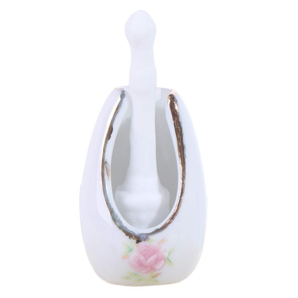 Rose Floral Dollhouse Bathroom Porcelain Micro Scene Miniature Furniture Porcelain  Girls Gift