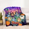 Halloween Bluey Family Personalized Text Blanket Gift Personalized Blanket Soft Warm Cozy for Livingroom Nap Couch Office Chair