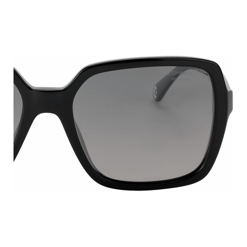 CHANEL bronzing letters Logo logo temples irregular shape sunglasses same style for men and women, black