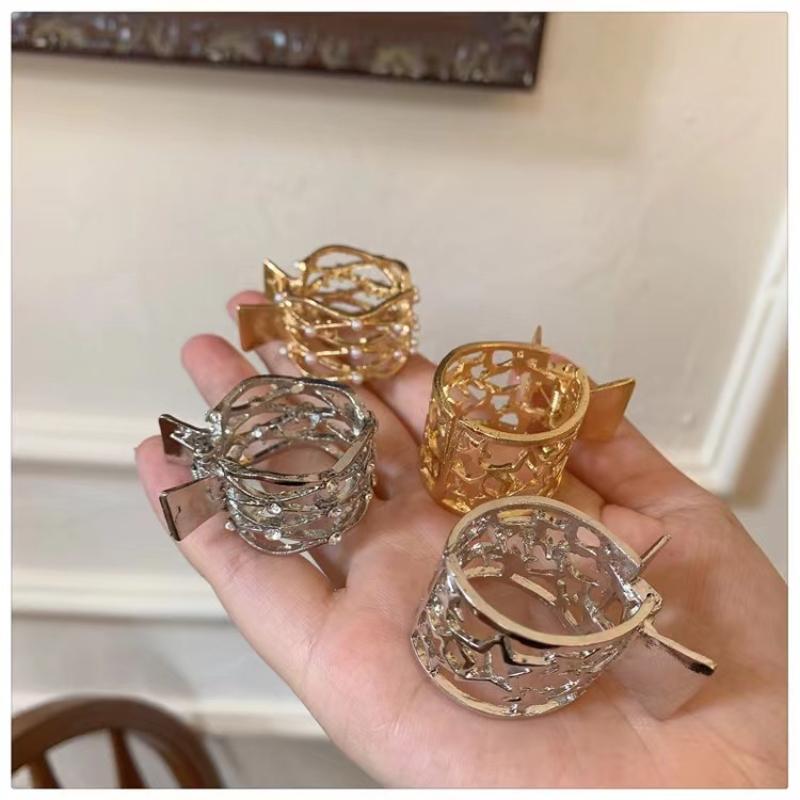New Pearl Rhinestone Hair Claws Girl High Ponytail Clip Fixed Hairpin Fashion Hair Accessories Headwear