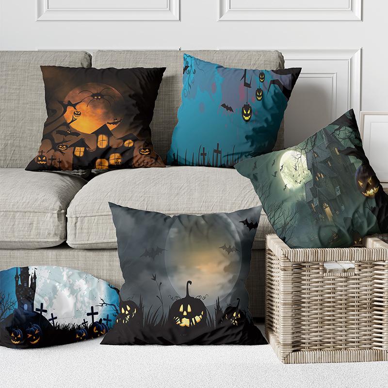 Ghost Festival Pillowcase Peach Skin Fleece Home Sofa Pillow Cushion Halloween Party Props Pillowcase Source Manufacturers