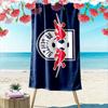 Large Beach Towel with RB Leipzig Red Bull Crest, Quick Dry, Soft and Absorbent, for Soccer Fan Beach Pool Travel