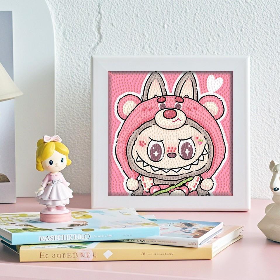 

Милая мультяшная алмазная живопись Детская ручная работа DIY Декорация Алмазная наклейка Подарок для девочки 17 x 17 см С фоторамкой