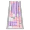 Keyboard Keycaps 107 Key Three Color Translucent Characters Arc Layout Mechanical Keyboard Keycaps Pink Purple White