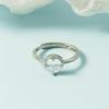 925 Sterling Silver Plated Sun Moon Sunflower Heart Rings for Women Original Flower Wedding Crystal Luxury Jewelry R5375