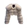Pelzjacke Imitation Fuchsfelljacke Revers Kurz Warm Wintermantel