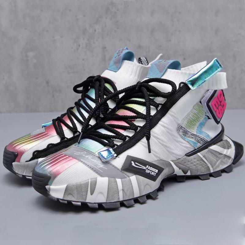 

Fashion New men s shoes sports shoes men s lightweight breathable mesh running shoes knitted casual shoes, and trendy youth shoes A11 37 белый