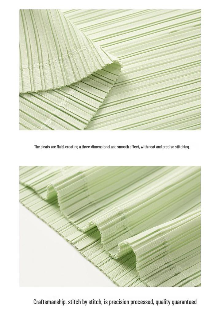 Mint Green Sleeveless Pleated Vest - Slimming and Versatile Women's Summer Top