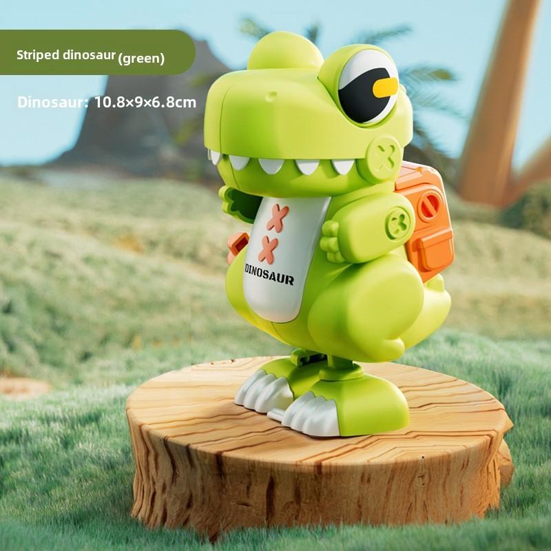 Moving Dinosaur Plastic Puzzle Toy With Interactive Design For Play Education зелёный