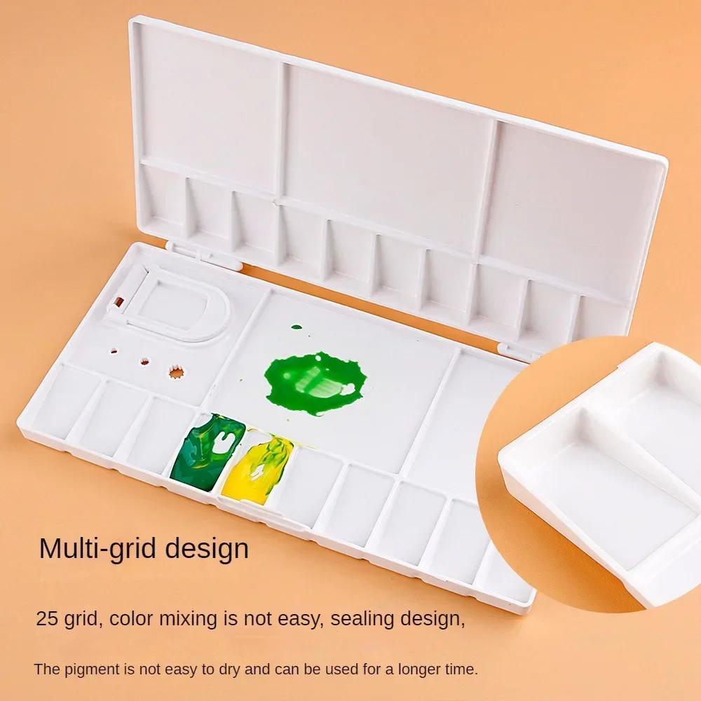 25Grid Folding Watercolor Palette Watercolor Paint Tray Box Renovate Cover Pigment Box Painting Tool Artistic Supplies