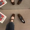 Fashion Flat Shoes for Women Retro Square Toe Shallow 2025 Spring and Autumn New Mary Jane Shoes Casual Plus Size Women's Shoes 42 43 44