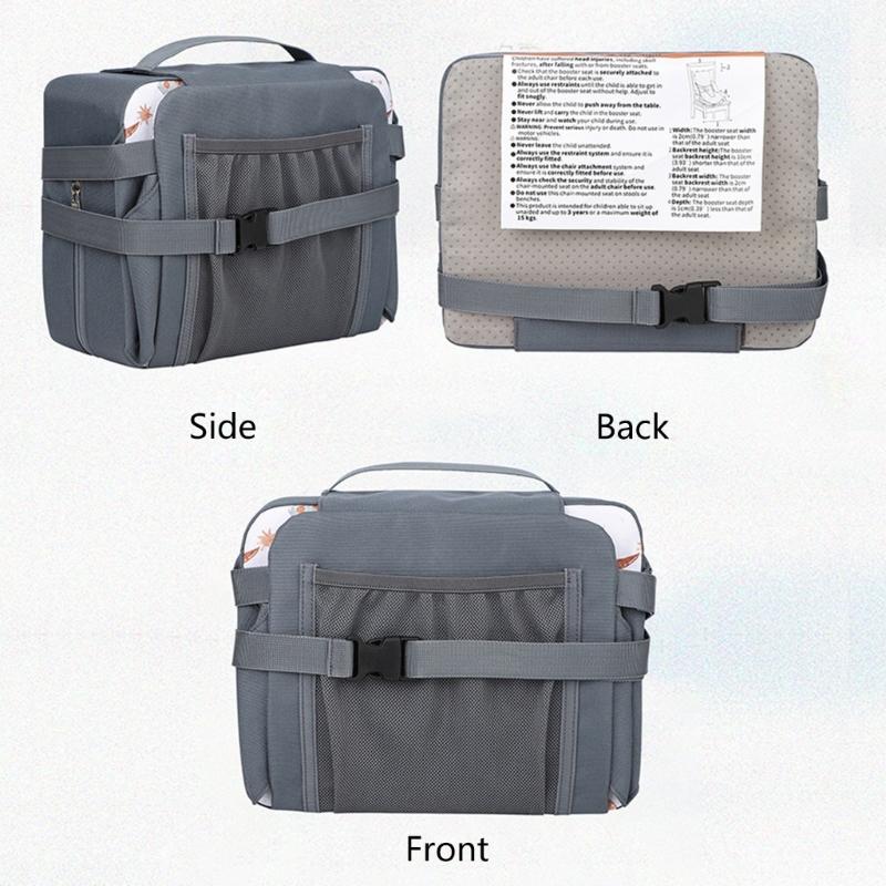 Cestovní podložka na dětskou sedačku, skládací polštářek na jídelní židličku s více ochrannými pásy pro jídelní židle