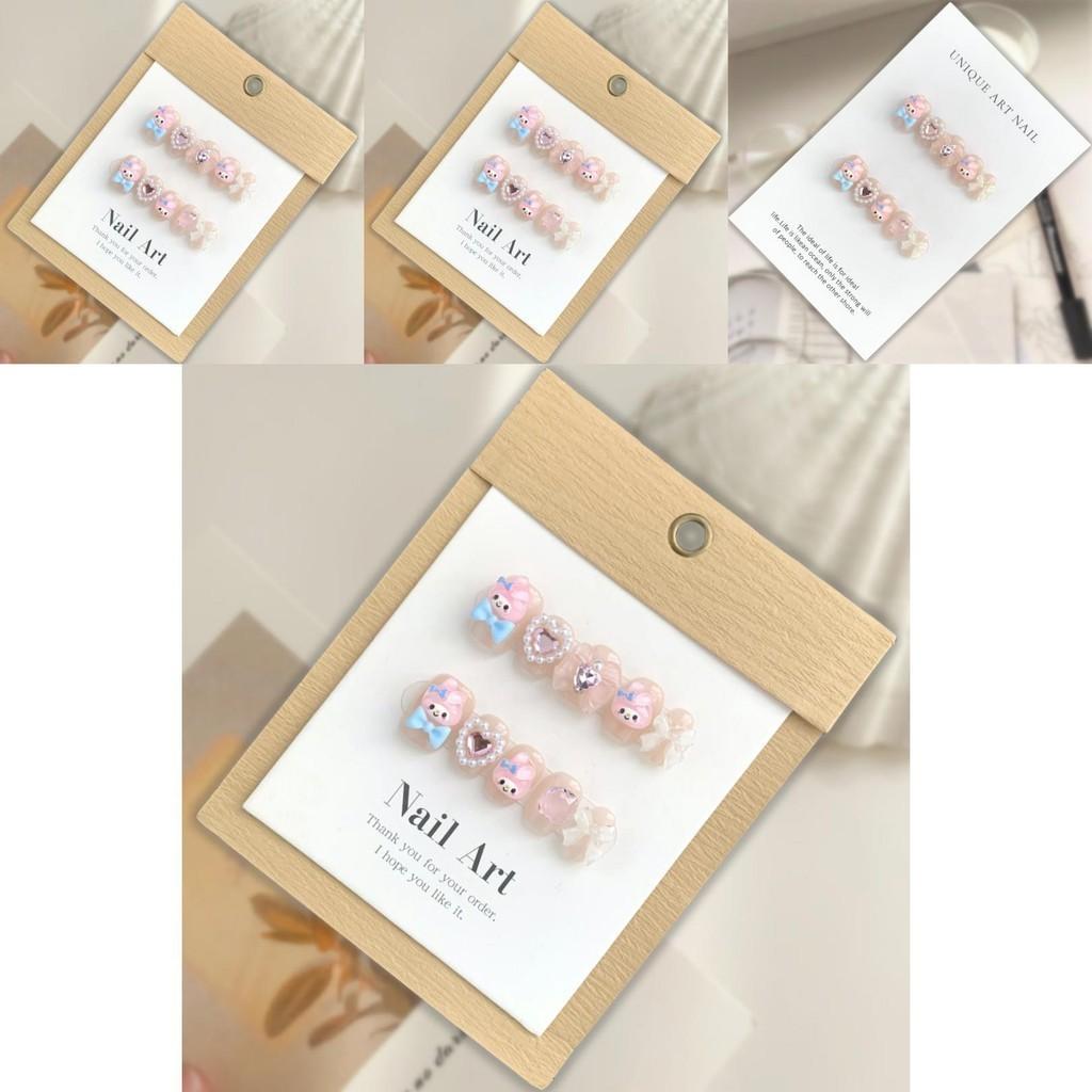 Handmade Cute Cartoon Nail Stickers For Women Removable And Reusable Fake Nails