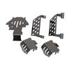 RC Chassis Armors Set Stainless Steel Chassis Protection Skid Plate for Traxxas Black