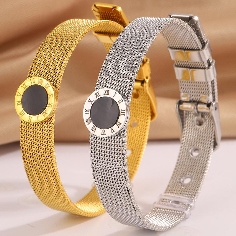 Luxurious Sporty Dial Decorative Stainless Steel Bracelets Suitable For Women To Wear Fashionable Zircon For Summer Travel