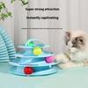 Interaktives Katzenspielzeug Feder Drehbar Haustier Katze Drehteller Bälle Intelligenztraining Katze Unterhaltungsplatte Kätzchen