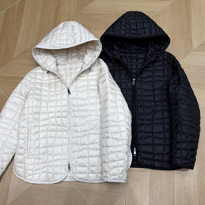 Big-name high-quality light and thin white duck short hooded down jacket women's short fashionable simple warm jacket