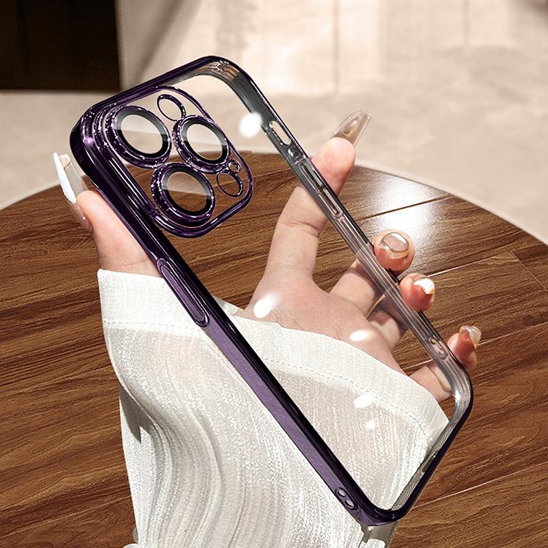 Luxury Electroplated Silicone Phone Case For iPhone 11 12 13 14 15 Pro Max Xs XR Max 7 8 Plus Mini Soft Transparent Cover