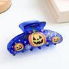Hair Claw for Women, Halloween Themed Hair Clip with Pumpkins Bats Skeletons Prints, Transparent Acrylic Shark Hair Claw, Comfortable Fit Hair