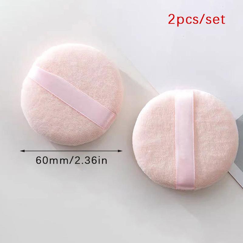 

2Pcs Professional Round Shape Portable Facial Powder Foundation Puff Soft Cosmetic Puff Makeup Foundation Sponge Beauty Tool 60mm абрикосовый