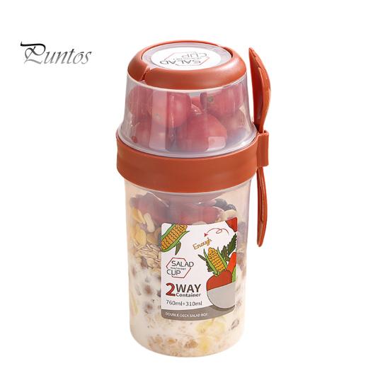 

Салатная чашка с вилкой, держатель для заправки салата, переносной контейнер для салата, набор чашек, не содержащий бисфенол-А, двухслойная конструкция, уплотнительные кольца, легко наполнять, чистый обед, фрукты M красный