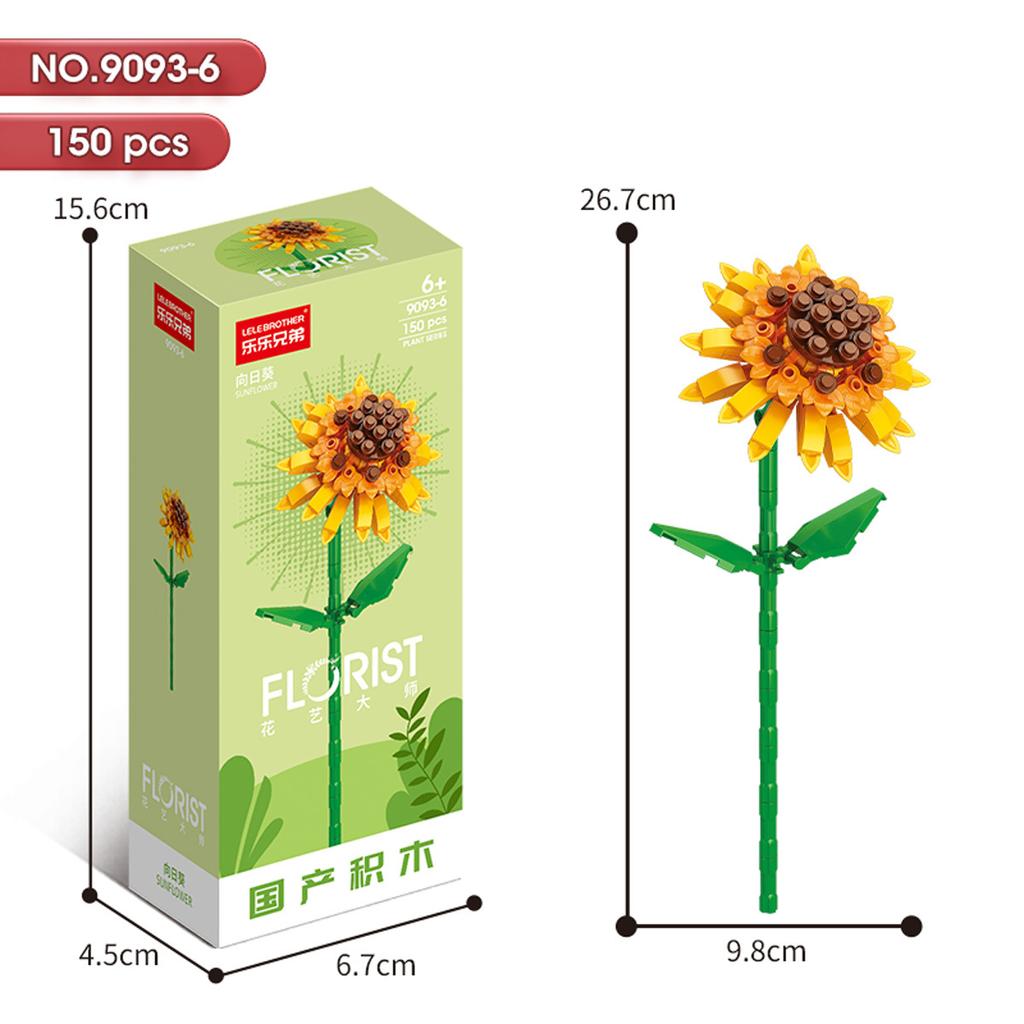 Hot Creative Small Building Block Flower Art Classic Brick Mini Potted Plant Gift For Girls Desk Decoration Simple Assembly Toys