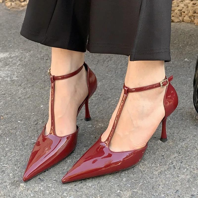Fashion Luxury Women's High Heels Spring Autumn Brand Women Shoes Fashion Pointed Toe Ladies Elegant Hollow Out Sandal Zapatilla De Muje