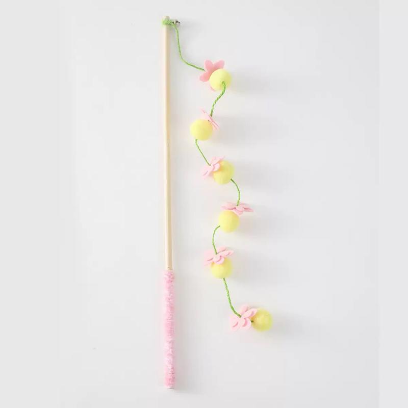 New Fruitful Tomato Bell Wooden Handle Cat Teaser Felt Persimmon Self-happy Boredom Relief Cat Teaser Pet Toy