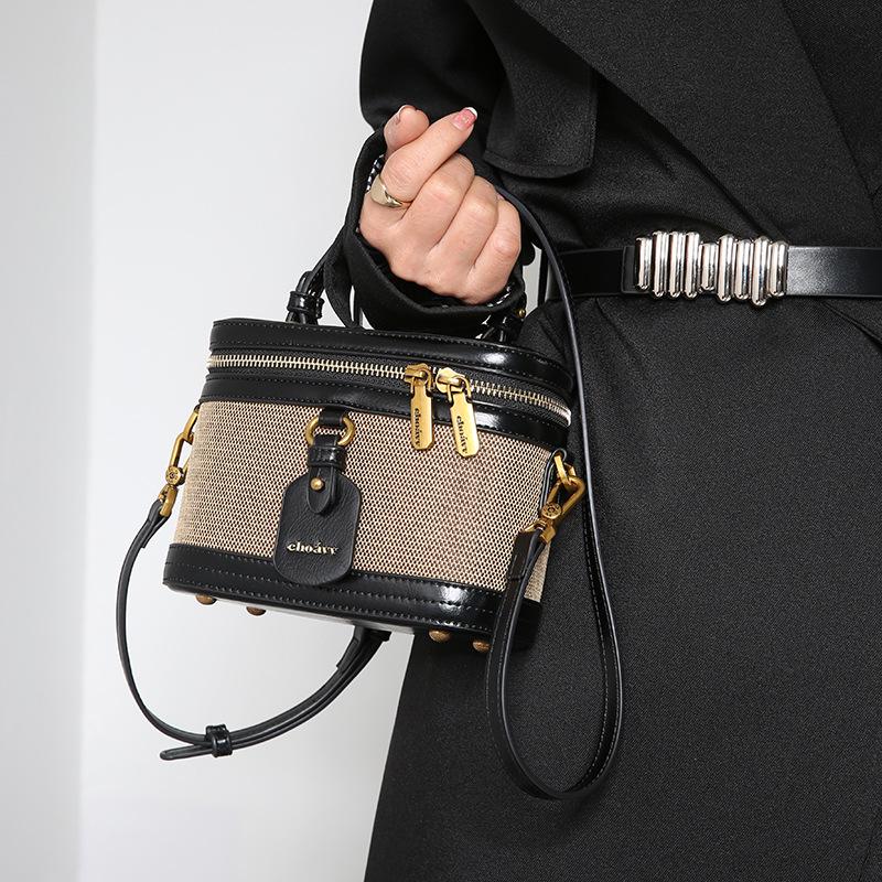 Modna damska płócienna torebka retro typu box na lato 2024: Luksusowa torebka na ramię crossbody