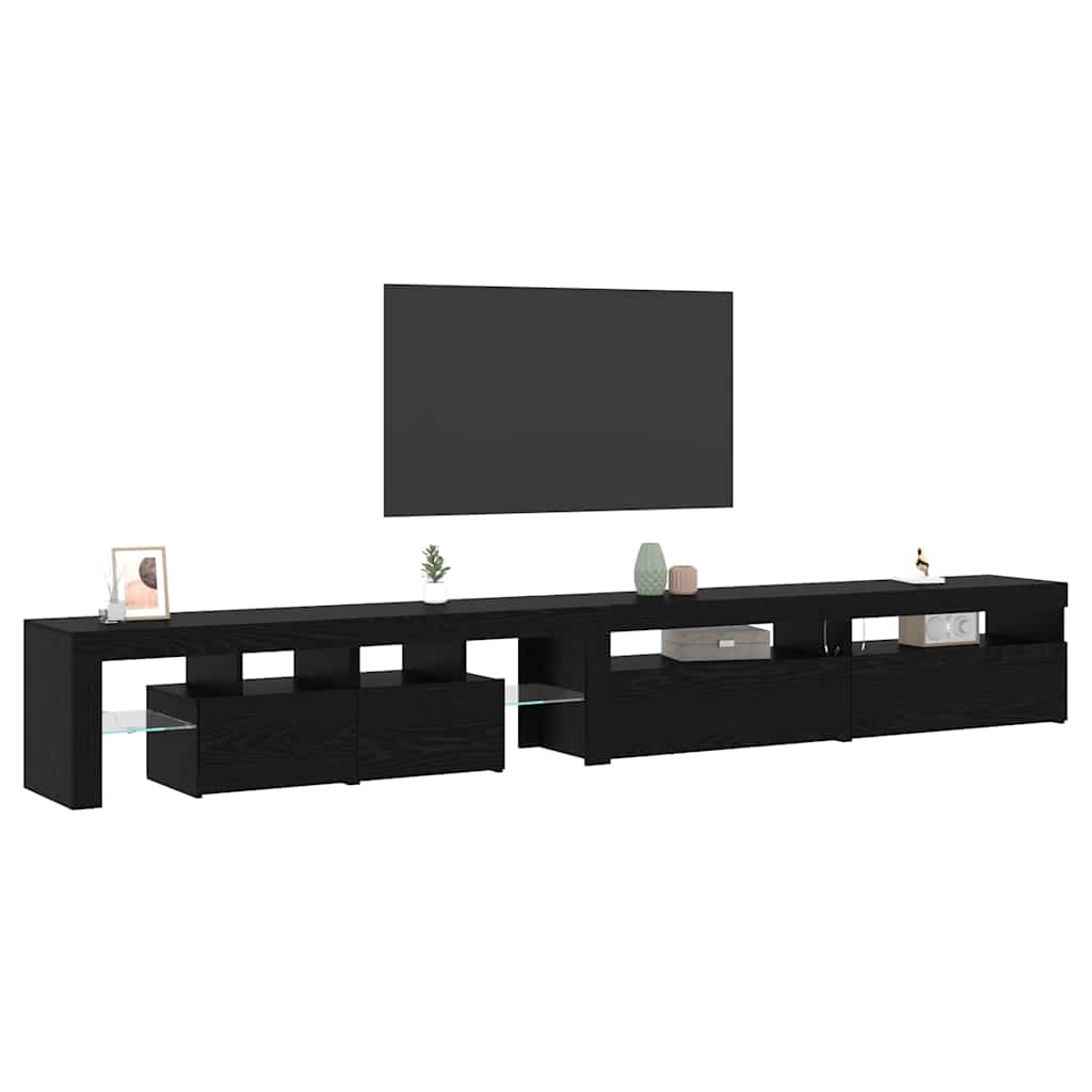 TV Cabinet Set 3 Pcs Black Oak Effect 290 X 36.5 X 40 Cm