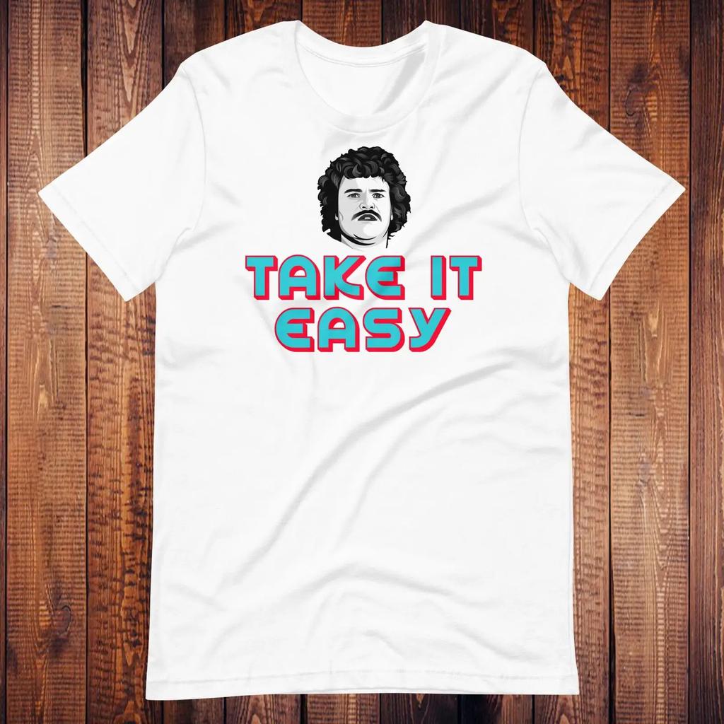Take It Easy T Shirt vintage Washed Stretched Versatile fashion homme Slightly Soft Breathable Comfortable Unisex