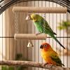 Double Layer Wood Standing Stick Colorful Cotton Rope Bird Cage Swing  Training Perch