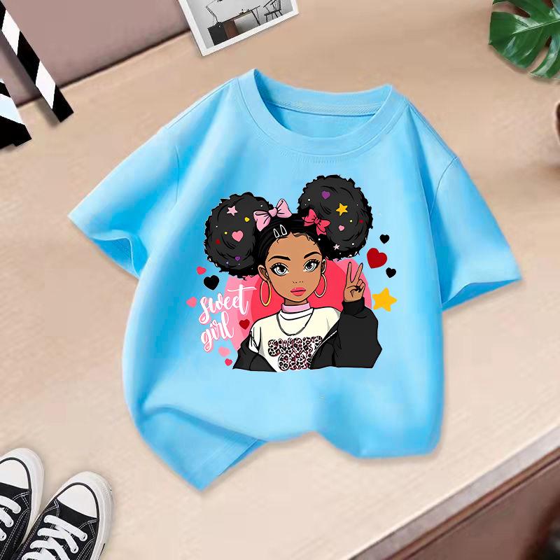 Children T-shirt Kid T Shirt 2-13Y Cool Girl Printed Kids 100% Cotton Clothes Tshirt Tops Tee