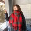Autumn and winter models, new plaid scarves, high-end women's versatile shawls, plaid thickened scarves