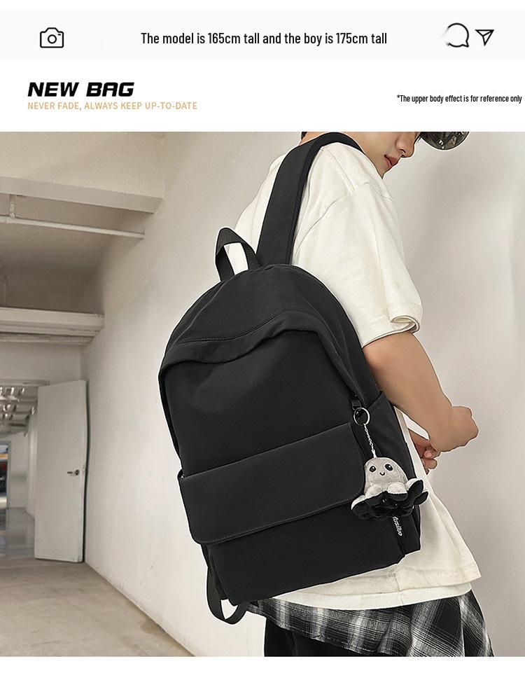 Mochila Leve de Grande Capacidade Unissex para Estudantes: Cor Sólida Simples, Cabe em Laptops, Perfeito para a Faculdade e o Ensino Médio.