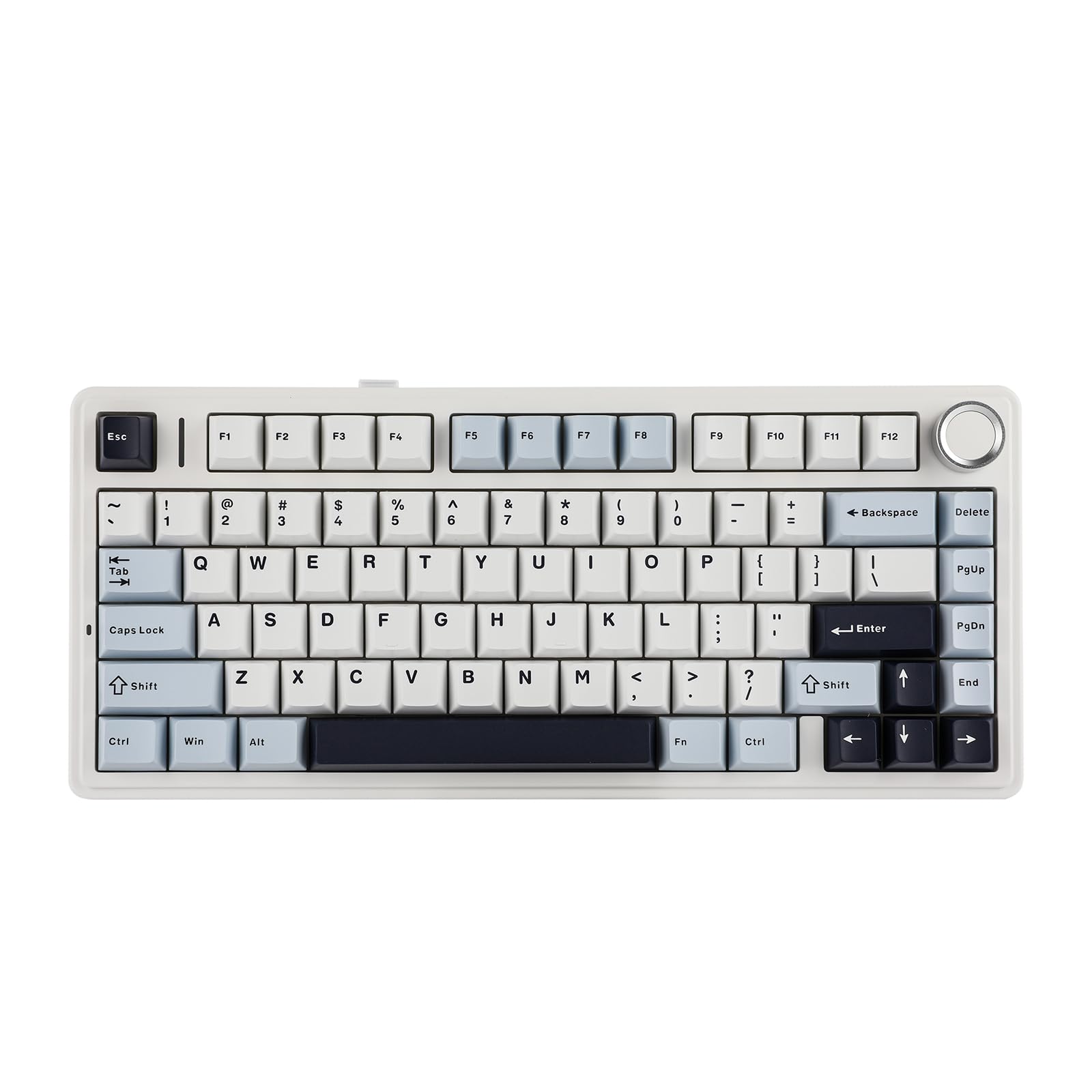 

Ігрова механічна клавіатура EPOMAKER x Aula F75 з накладками, сертифікована LEOBOG Reaper Keyboard, прокладка, 5-шарова конструкція та регулятори, 75% бездротова, з можливістю гарячої заміни,