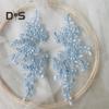 2 Pcs Embroidery Lace Applique Sewing Flower Fabric Collar Patch Motif Wedding Gown Dress Bridal DIY Crafts for Daily Wear Tailor Shops
