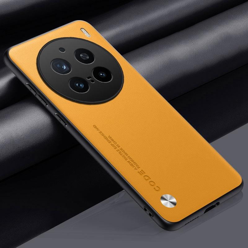 

Роскошный чехол из искусственной кожи для Vivo X200 Pro, задняя крышка, матовый силиконовый противоударный чехол для телефона с полной защитой для Vivo X200Pro 5G For Vivo X200 Pro жёлтый