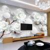 Custom Mural Wallpaper European Style 3D Stereoscopic Relief Flower Circle Ball TV Background Wall Decor Wallpaper Living Room
